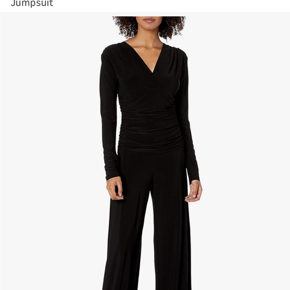 Norma Kamali Elegant Black V-Neck Jumpsuit